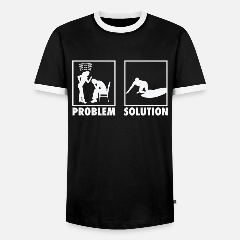Surfing Surfers Statement Problem Solution. - Männer Kontrast-T-Shirt - Schwarz/Weiß