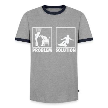Snowboarding Snowboarder Athletes Statement - Männer Kontrast-T-Shirt - Grau/Navy  - Vorne - AI Model Female 172 light (172cm) & AI Model Male 178 light (178cm)