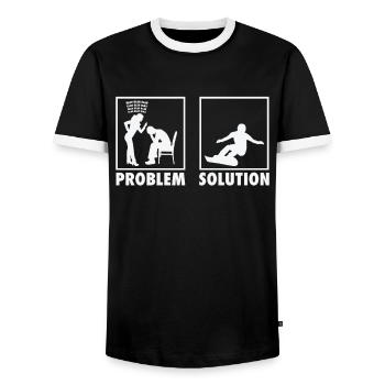 Snowboarding Snowboarder Athletes Statement - Men's Ringer Shirt - black/white - Front - AI Model Female 172 light (172cm) & AI Model Male 178 light (178cm)