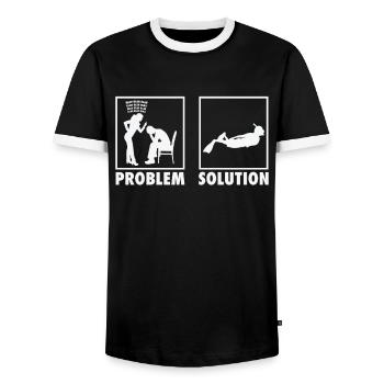 Snorkeling Snorkeler Statement Problem Solution. - Men's Ringer Shirt - black/white - Front - AI Model Female 172 light (172cm) & AI Model Male 178 light (178cm)