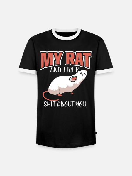 Rat Rodent Rat Lovers Mouse Pet - Men's Ringer Shirt - black/white