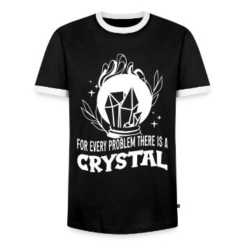 Médecine énergétique Guérison Cristaux d’énergie positive - T-shirt contrasté Homme - noir/blanc - Devant - AI Model Female 172 light (172cm) & AI Model Male 178 light (178cm)