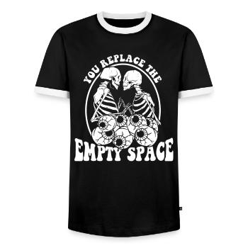 Romantique Gothique Os Squelette Roses Mort Tombe - T-shirt contrasté Homme - noir/blanc - Devant - AI Model Female 172 light (172cm) & AI Model Male 178 light (178cm)