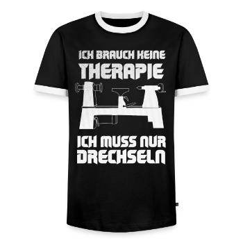 Keine Therapie Drechseln Drechselbank Drechsler - Männer Kontrast-T-Shirt - Schwarz/Weiß - Vorne - AI Model Female 172 light (172cm) & AI Model Male 178 light (178cm)