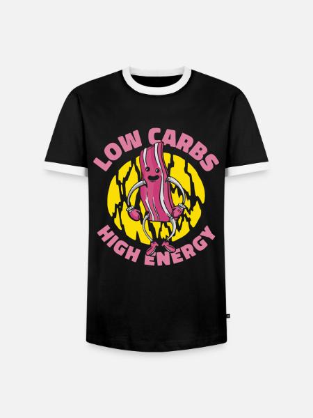 Keto-Diätassistent Low Carb Lebensmittel - Männer Kontrast-T-Shirt - Schwarz/Weiß