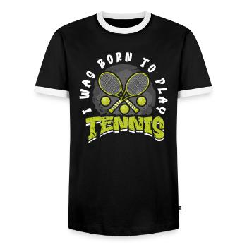 Joueur de tennis présent Tennis Club Coach Sport - T-shirt contrasté Homme - noir/blanc - Devant - AI Model Female 172 light (172cm) & AI Model Male 178 light (178cm)