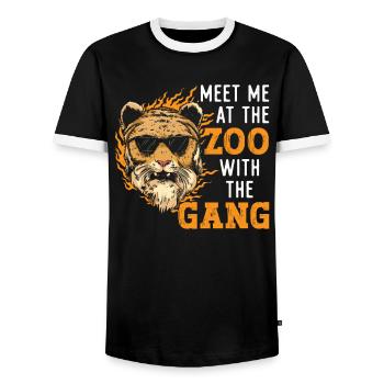 Zoowärter Tierpflege Zoowärter Wildtiere Natur - Männer Kontrast-T-Shirt - Schwarz/Weiß - Vorne - AI Model Female 172 light (172cm) & AI Model Male 178 light (178cm)