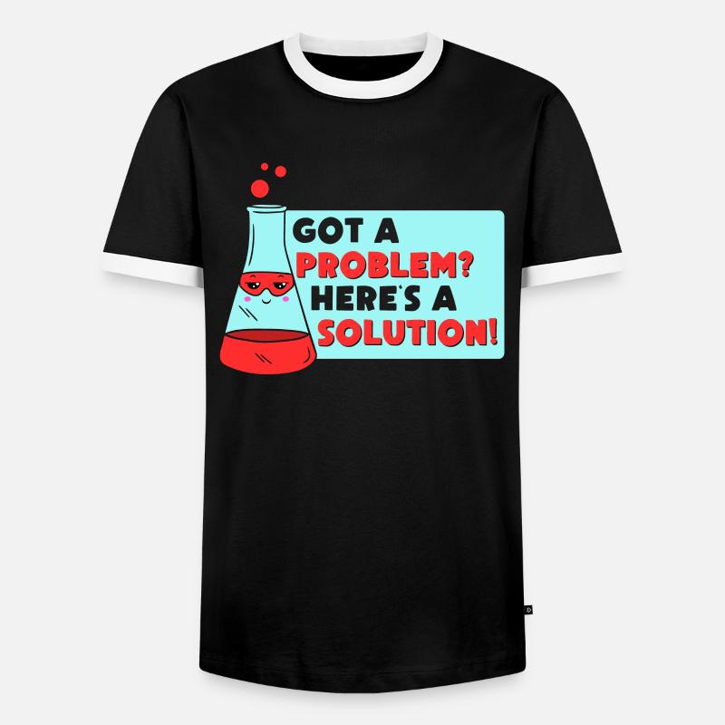 Problem Solution Scientific Solving Science - Men's Ringer Shirt - black/white