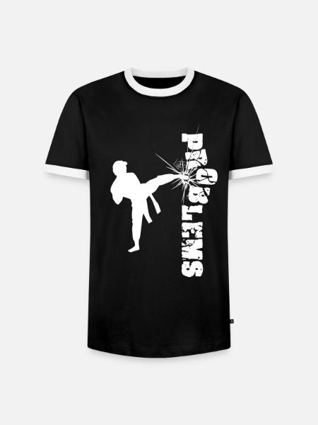 Problem Karate Kampfsportarten Kämpfen - Männer Kontrast-T-Shirt - Schwarz/Weiß