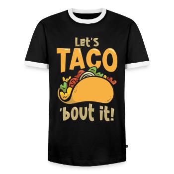 Fast Food Taco Cheesy Humorvolles Wortspiel - Männer Kontrast-T-Shirt - Schwarz/Weiß - Vorne - AI Model Female 172 light (172cm) & AI Model Male 178 light (178cm)