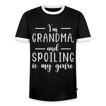 Fête des grands-parents Meilleure grand-mère Nana dans Spoiling - T-shirt contrasté Homme - noir/blanc - Devant - AI Model Female 172 light (172cm) & AI Model Male 178 light (178cm)