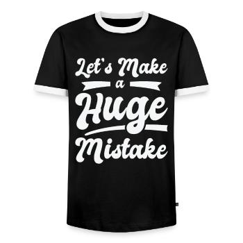 Huge Mistake Line Art Unvollkommenheit Zitate - Männer Kontrast-T-Shirt - Schwarz/Weiß - Vorne - AI Model Female 172 light (172cm) & AI Model Male 178 light (178cm)