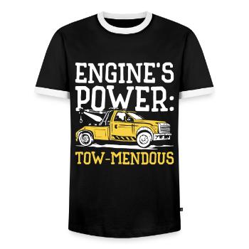 Abschleppwagenfahrer Lkw-Lokführer Lkw-Fahrer - Männer Kontrast-T-Shirt - Schwarz/Weiß - Vorne - AI Model Female 172 light (172cm) & AI Model Male 178 light (178cm)