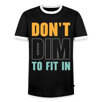 Inspirational Positive Thinker Self-care Motivator - Men's Ringer Shirt - black/white - Front - AI Model Female 172 light (172cm) & AI Model Male 178 light (178cm)