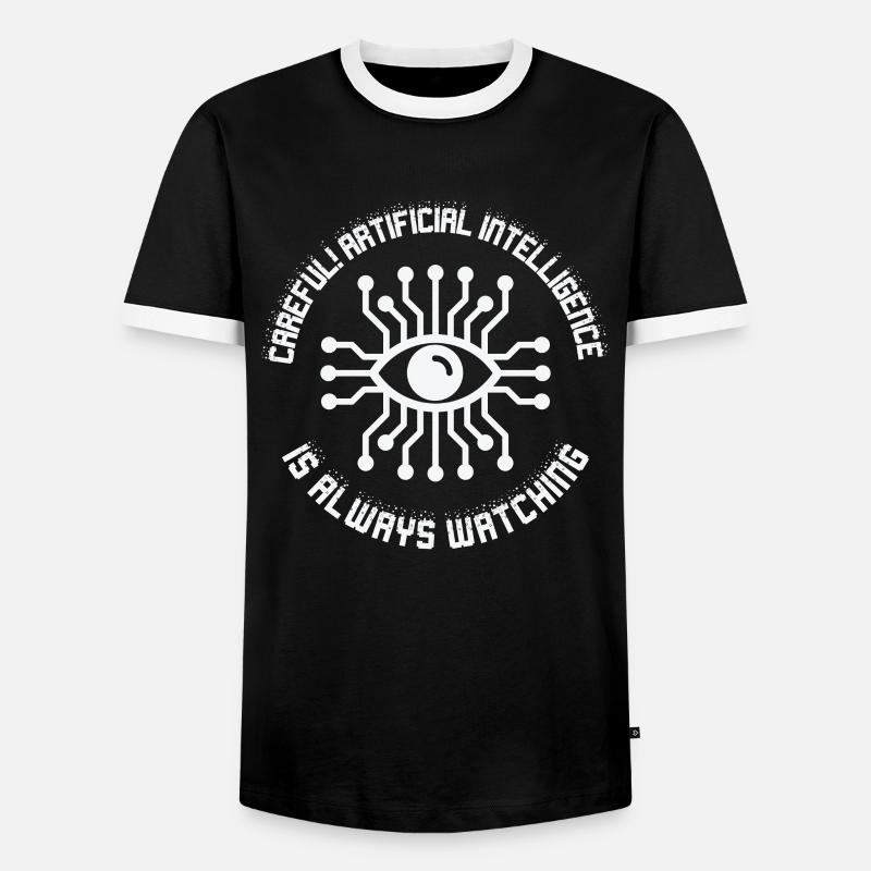Artificial Intelligence Programming Machine Coding - Men's Ringer Shirt - black/white