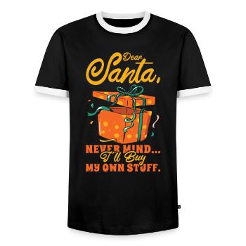 Lieber Weihnachtsmann Weihnachtsgeschenk-Feier - Männer Kontrast-T-Shirt - Schwarz/Weiß - Vorne - AI Model Female 172 light (172cm) & AI Model Male 178 light (178cm)