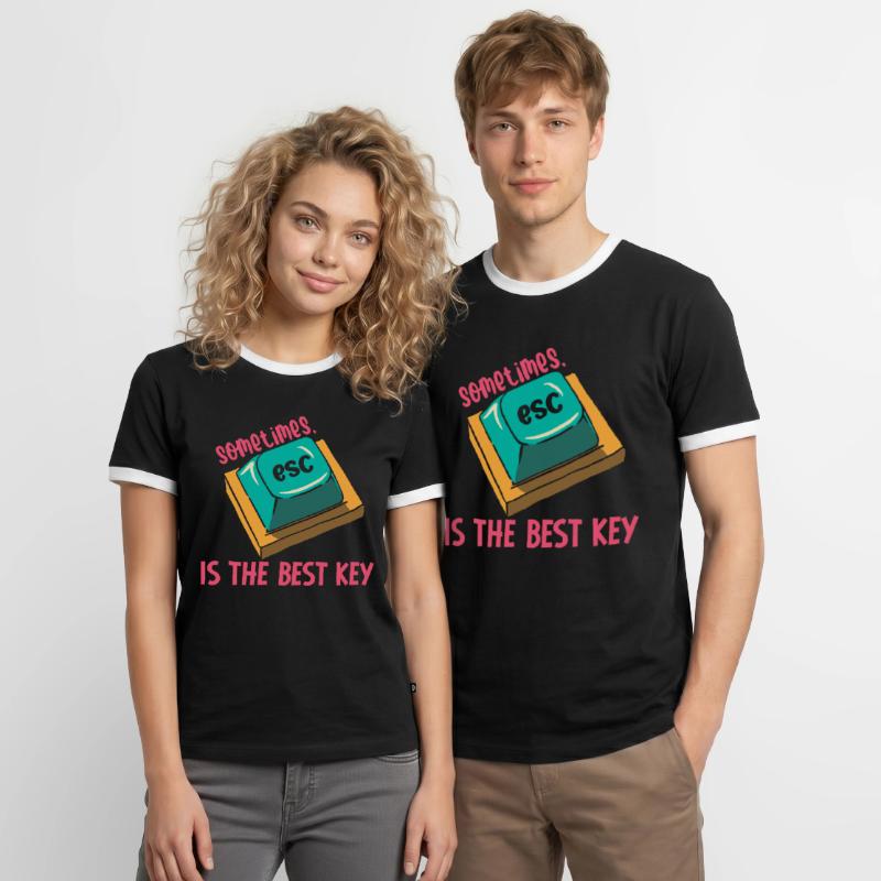 Software Engineer Computer Key Programming Men's Ringer Shirt