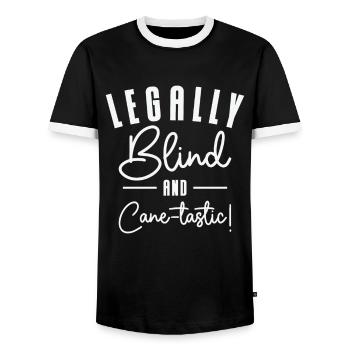 Braille-Schrift Blinde Blindheit Bewusstsein - Männer Kontrast-T-Shirt - Schwarz/Weiß - Vorne - AI Model Female 172 light (172cm) & AI Model Male 178 light (178cm)