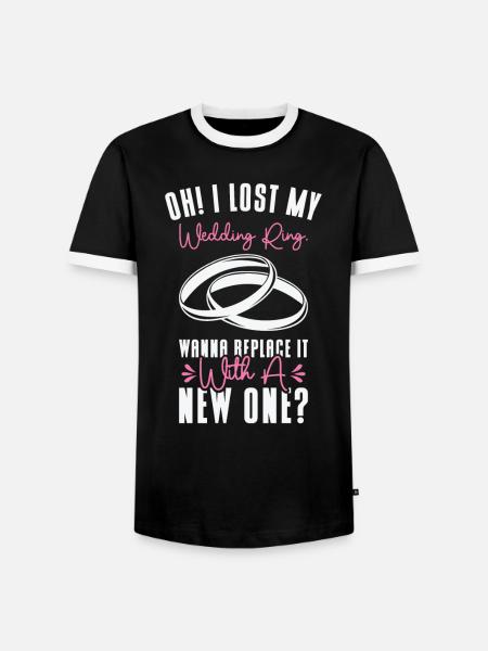 Paar Beziehung Ehering Anmachsprüche - Männer Kontrast-T-Shirt - Schwarz/Weiß