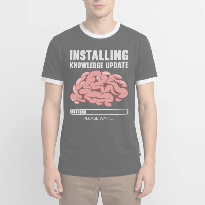 Installing Knowledge Update Student Brain Loading Men's Ringer Shirt