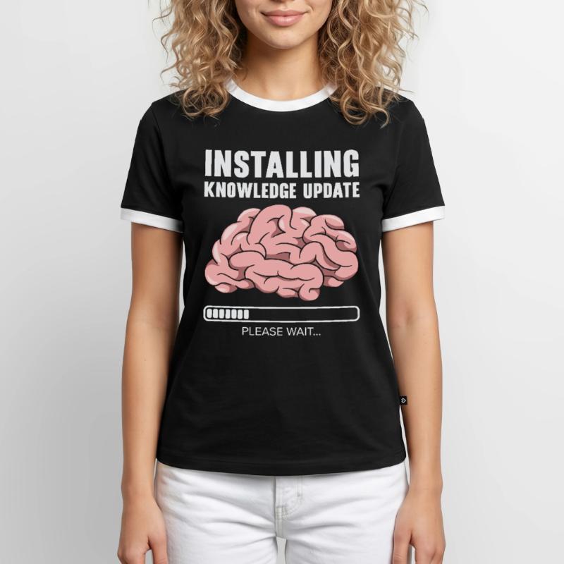 Installing Knowledge Update Student Brain Loading Men's Ringer Shirt