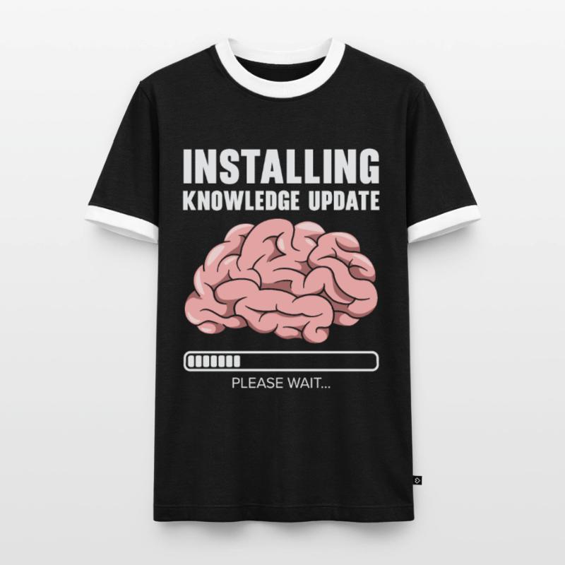 Installing Knowledge Update Student Brain Loading Men's Ringer Shirt