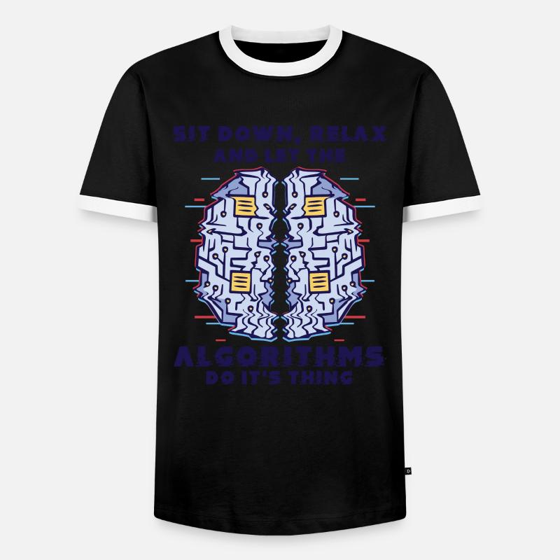 Computer Algorithm Programmer Artificial - Men's Ringer Shirt - black/white