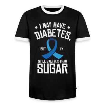 Diabetische Bauchspeicheldrüse - Männer Kontrast-T-Shirt - Schwarz/Weiß - Vorne - AI Model Female 172 light (172cm) & AI Model Male 178 light (178cm)
