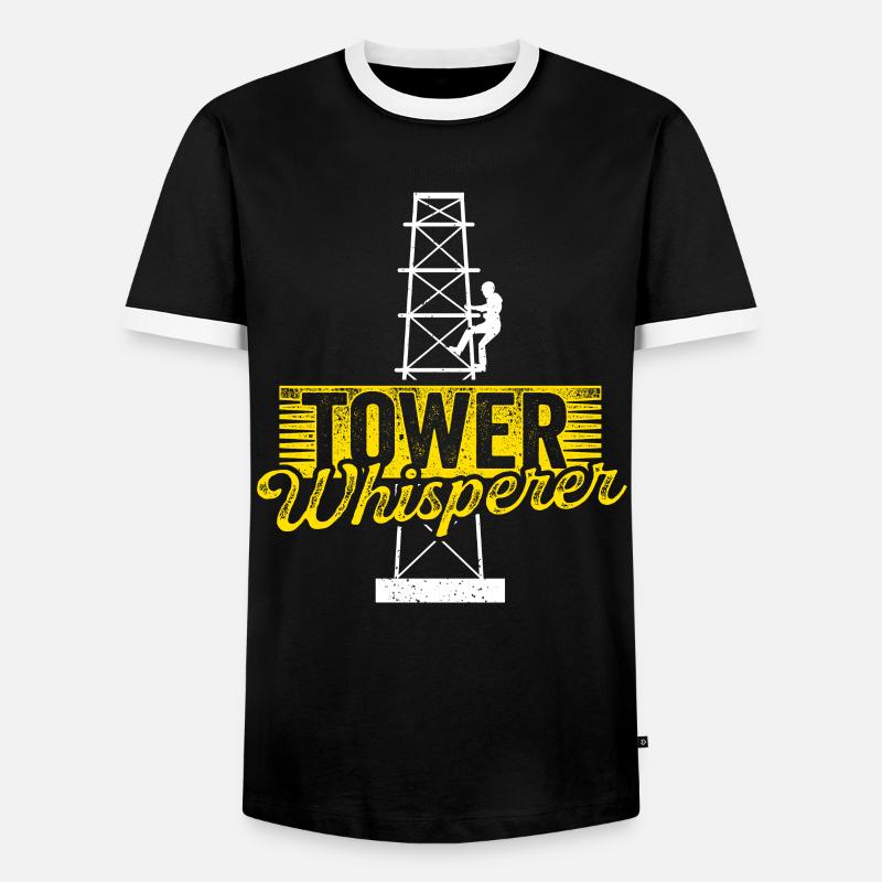 Cell Tower Climber Climbing Technician - Men's Ringer Shirt - black/white