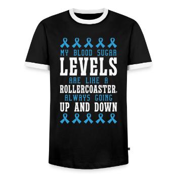 Diabetische Bauchspeicheldrüse - Männer Kontrast-T-Shirt - Schwarz/Weiß - Vorne - AI Model Female 172 light (172cm) & AI Model Male 178 light (178cm)