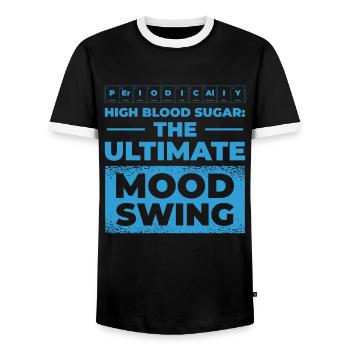 Diabetic Pancreas Diabetes Awareness - Men's Ringer Shirt - black/white - Front - AI Model Female 172 light (172cm) & AI Model Male 178 light (178cm)