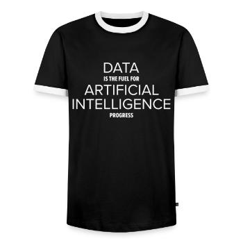 Künstliche Intelligenz Fortschritt Maschinelles - Männer Kontrast-T-Shirt - Schwarz/Weiß - Vorne - AI Model Female 172 light (172cm) & AI Model Male 178 light (178cm)