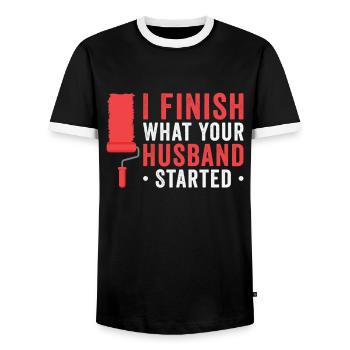 Painter Painting Professional Painter Master - Men's Ringer Shirt - black/white - Front - AI Model Female 172 light (172cm) & AI Model Male 178 light (178cm)