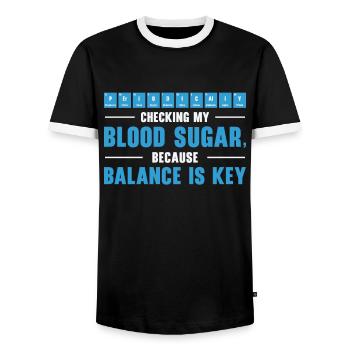 Diabetische Bauchspeicheldrüse - Männer Kontrast-T-Shirt - Schwarz/Weiß - Vorne - AI Model Female 172 light (172cm) & AI Model Male 178 light (178cm)
