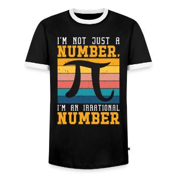 Pi Tag Retro Mathématiques Pi Symbol Mathématiques Nombre - T-shirt contrasté Homme - noir/blanc - Devant - AI Model Female 172 light (172cm) & AI Model Male 178 light (178cm)