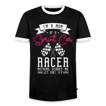 Sprint Car Dirt Track Racing - Männer Kontrast-T-Shirt - Schwarz/Weiß - Vorne - AI Model Female 172 light (172cm) & AI Model Male 178 light (178cm)