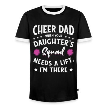 Cheerleader Proud Cheer Dad Cheerleading - T-shirt contrasté Homme - noir/blanc - Devant - AI Model Female 172 light (172cm) & AI Model Male 178 light (178cm)