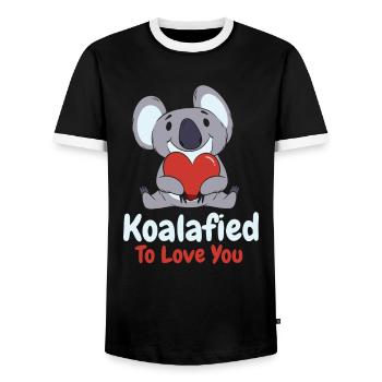 Valentine's Day Koala Love Wildlife Koala Lover - Men's Ringer Shirt - black/white - Front - AI Model Female 172 light (172cm) & AI Model Male 178 light (178cm)