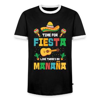 Cinco De Mayo Mexikanisch Mexiko Fiesta Trinkparty - Männer Kontrast-T-Shirt - Schwarz/Weiß - Vorne - AI Model Female 172 light (172cm) & AI Model Male 178 light (178cm)