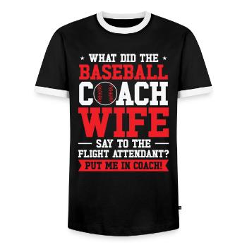 Baseball-Trainerin Ehefrau Berufstätige Mutter - Männer Kontrast-T-Shirt - Schwarz/Weiß - Vorne - AI Model Female 172 light (172cm) & AI Model Male 178 light (178cm)