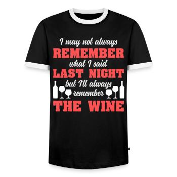 Wine Drinking Wine Tasting Wine Lover - Men's Ringer Shirt - black/white - Front - AI Model Female 172 light (172cm) & AI Model Male 178 light (178cm)