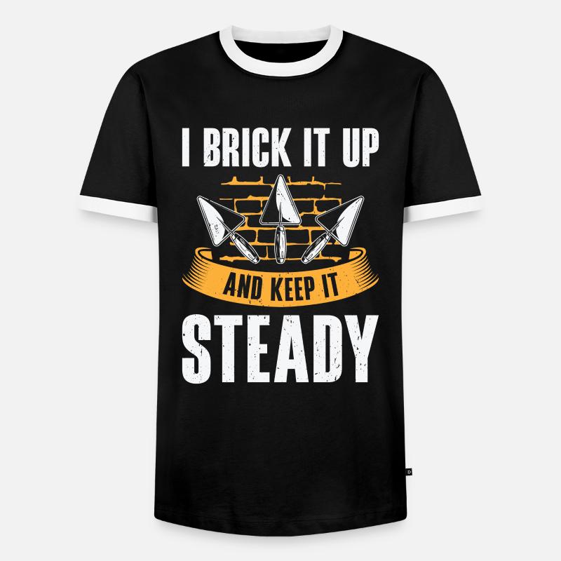Bricklayer Brick Mason Masonry - Men's Ringer Shirt - black/white
