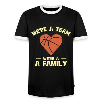 Sports Dad Fathers Day Sport Team Fan Hobby - Men's Ringer Shirt - black/white - Front - AI Model Female 172 light (172cm) & AI Model Male 178 light (178cm)