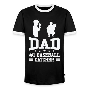Sport Dad Vatertag Sport Team Fan Hobby - Männer Kontrast-T-Shirt - Schwarz/Weiß - Vorne - AI Model Female 172 light (172cm) & AI Model Male 178 light (178cm)