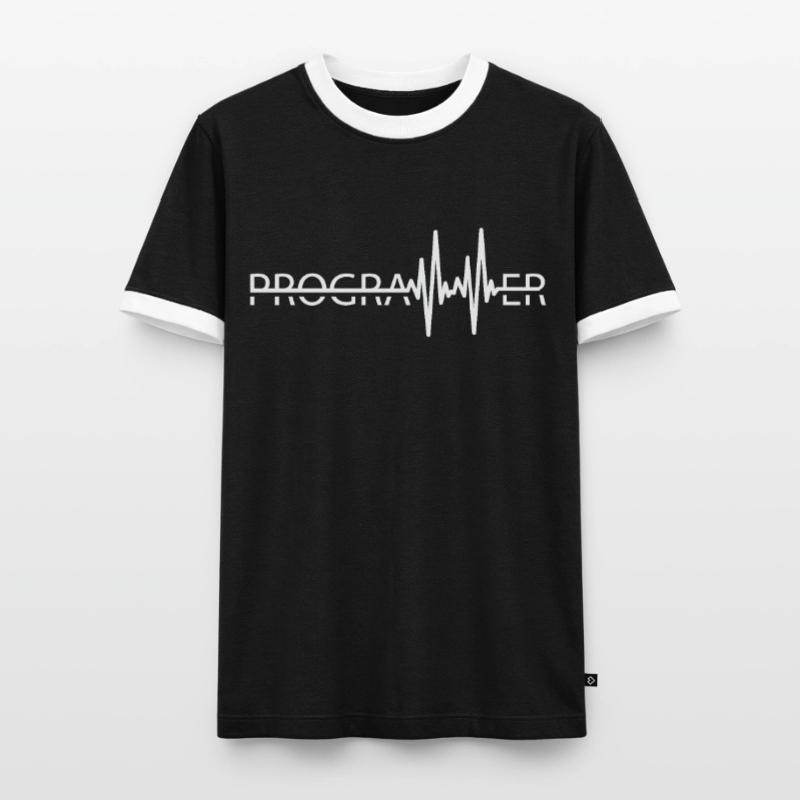 Programmeur Codeur de programmation Heartbeat T-shirt contrasté Homme