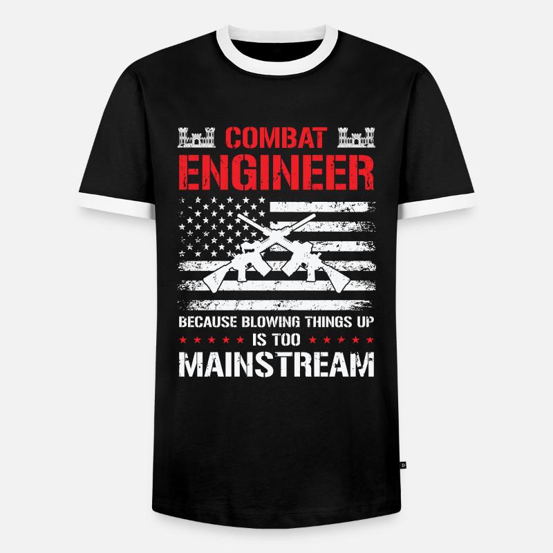Combat Engineer Engineering Army - Men's Ringer Shirt - black/white