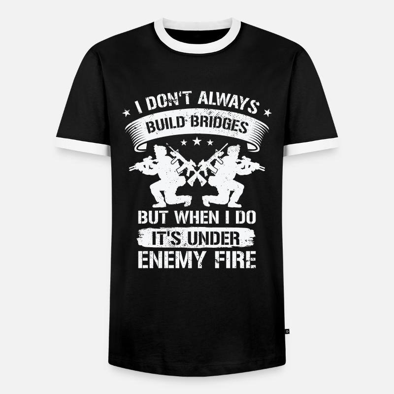 Combat Engineer Engineering Army - Men's Ringer Shirt - black/white
