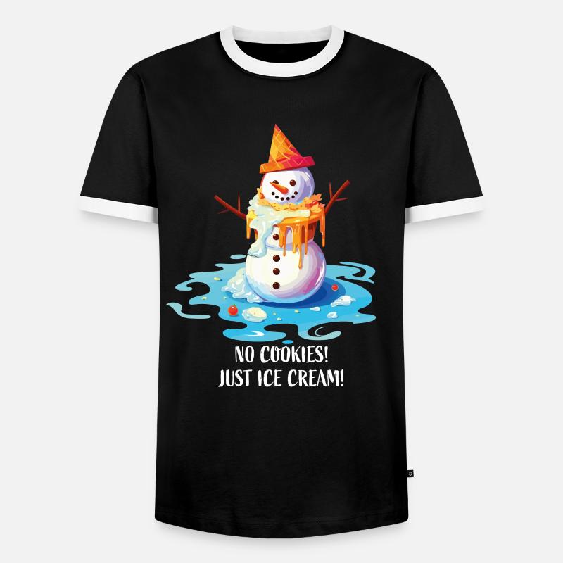 Weihnachten im Juli Schneemann-Eiscreme - Männer Kontrast-T-Shirt - Schwarz/Weiß