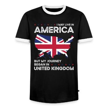 British American Patriot États-Unis cultivé - T-shirt contrasté Homme - noir/blanc - Devant - AI Model Female 172 light (172cm) & AI Model Male 178 light (178cm)
