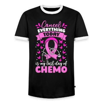 Breast Cancer Awareness Week Breast Cancer Ribbon - Männer Kontrast-T-Shirt - Schwarz/Weiß - Vorne - AI Model Female 172 light (172cm) & AI Model Male 178 light (178cm)